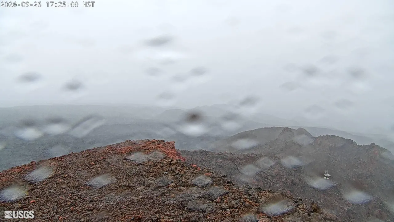 Color Webcam Image Showing Rift Zone of Volcano