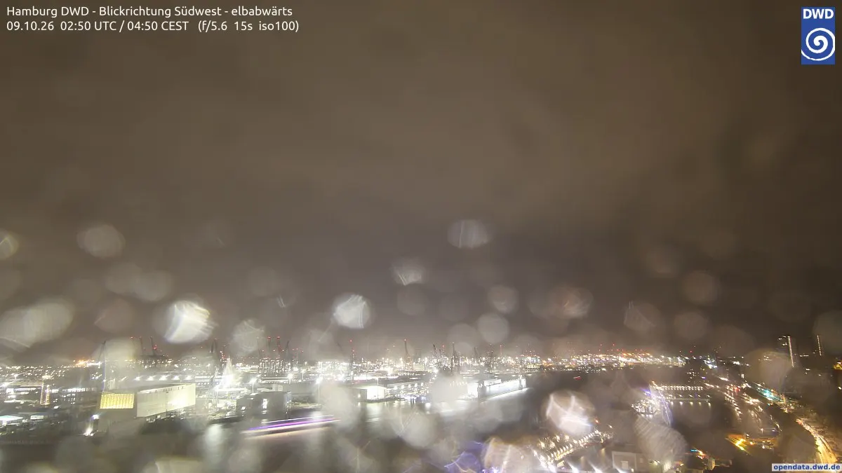 DWD-Wetterkamera Hamburg (Blick Südwest)